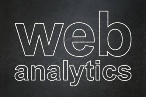 Web development concept: Web Analytics on chalkboard background Stock-Illustration