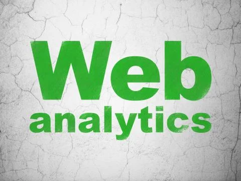 Web development concept: Web Analytics on wall background Illustrazione stock
