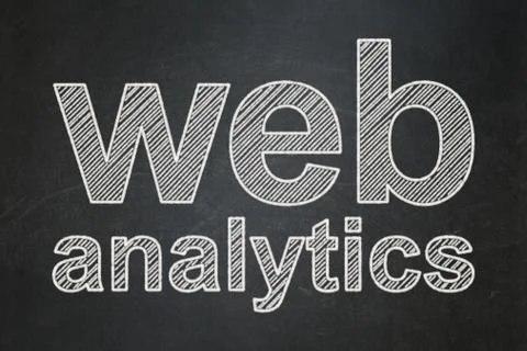 Web development concept: Web Analytics on chalkboard background 库存插图