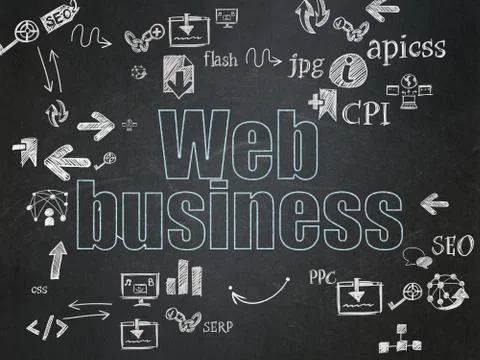 Web development concept: Web Business on School Board background Illustrazione stock
