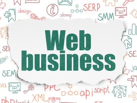 Web development concept: Web Business on Torn Paper background Stock Illustration