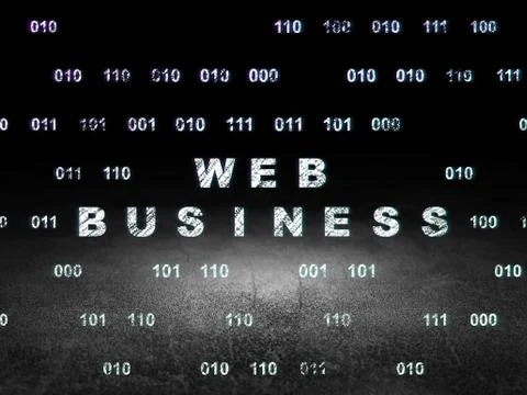 Web development concept: Web Business in grunge dark room Stockillustratie