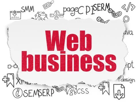 Web development concept: Web Business on Torn Paper background Illustrazione stock
