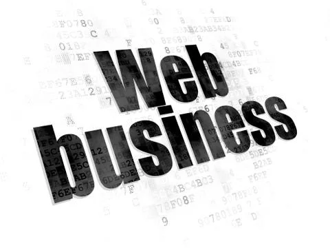 Web development concept: Web Business on Digital background 库存插图