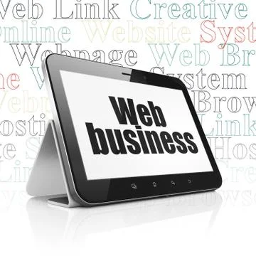 Web development concept: Web Business on Tablet Computer display Stock Illustration
