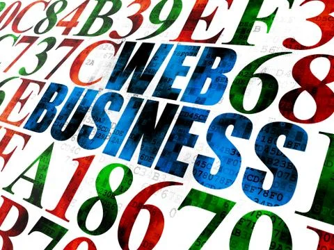 Web development concept: Web Business on Digital background Stock Illustration