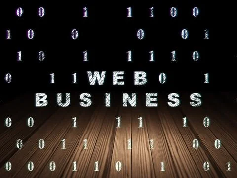 Web development concept: Web Business in grunge dark room Stockillustratie