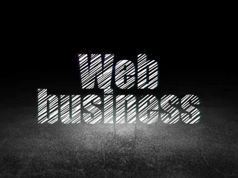 Web development concept: Web Business in grunge dark room イラスト素材