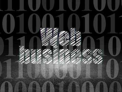 Web development concept: Web Business in grunge dark room Stockillustratie