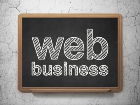 Web development concept: Web Business on chalkboard background 库存插图