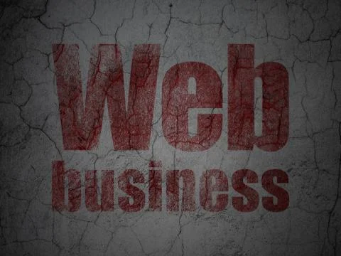 Web development concept: Web Business on grunge wall background Stock Illustration