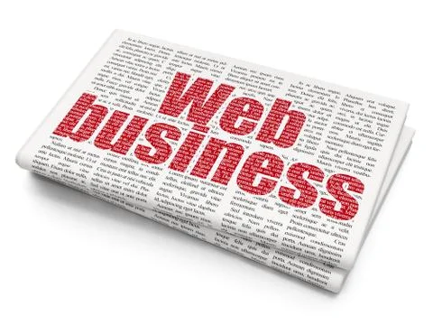 Web development concept: Web Business on Newspaper background Illustrazione stock
