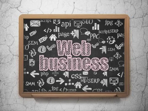Web development concept: Web Business on School board background Illustrazione stock