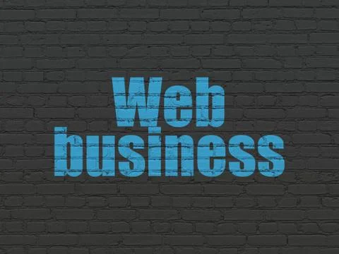 Web development concept: Web Business on wall background 库存插图