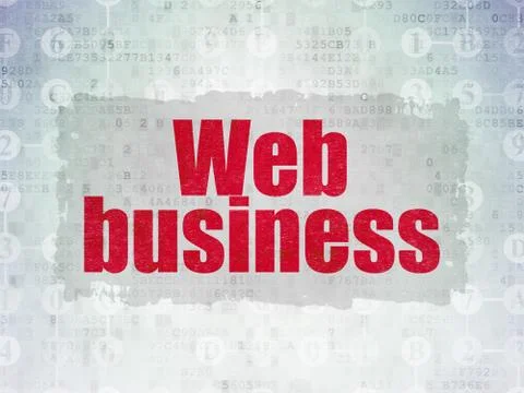 Web development concept: Web Business on Digital Data Paper background 库存插图