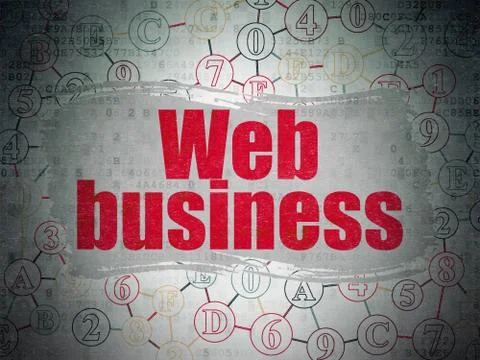 Web development concept: Web Business on Digital Data Paper background 库存插图