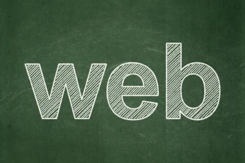 Web development concept: Web on chalkboard background Stock Illustration