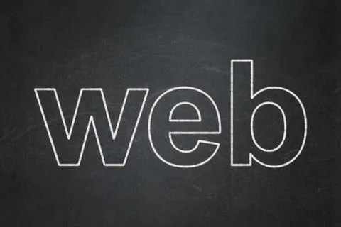 Web development concept: Web on chalkboard background Stock Illustration