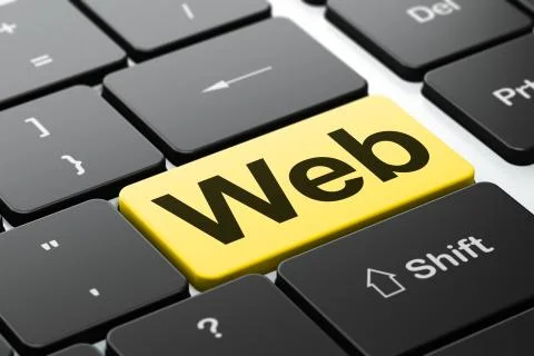 Web development concept: Web on computer keyboard background Stockillustratie