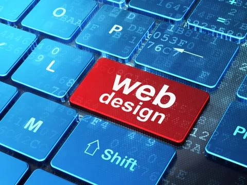 Web development concept: Web Design on computer keyboard Illustrazione stock