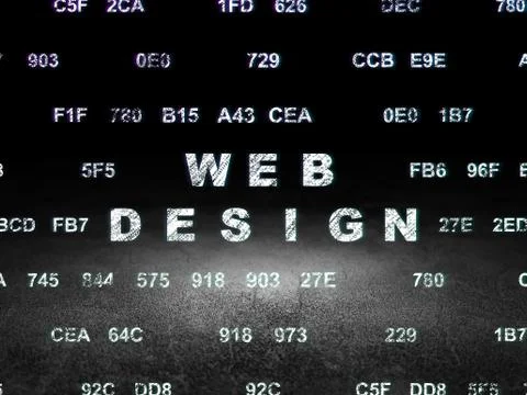 Web development concept: Web Design in grunge dark room Stockillustratie