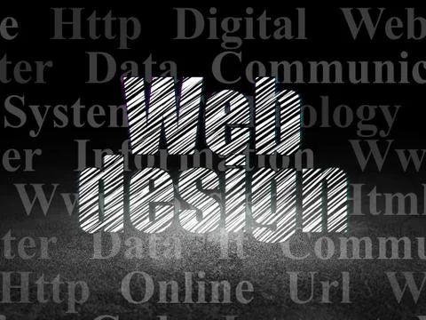 Web development concept: Web Design in grunge dark room Stockillustratie