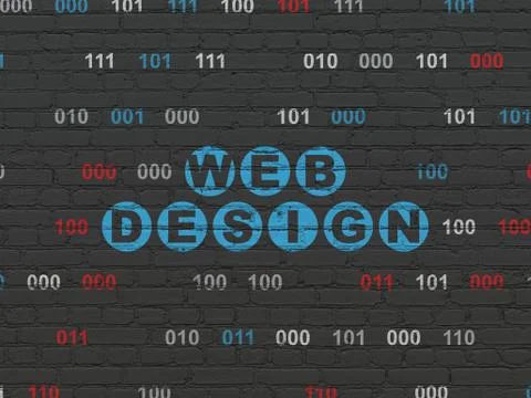 Web development concept: Web Design on wall background Illustrazione stock