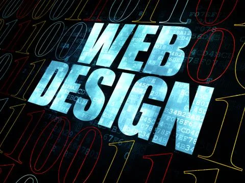 Web development concept: Web Design on Digital background 库存插图