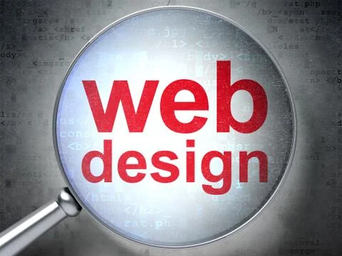 Web development concept: Web Design with optical glass イラスト素材