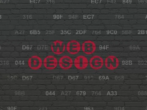 Web development concept: Web Design on wall background Illustrazione stock