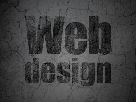 Web development concept: Web Design on grunge wall background 스톡 일러스트