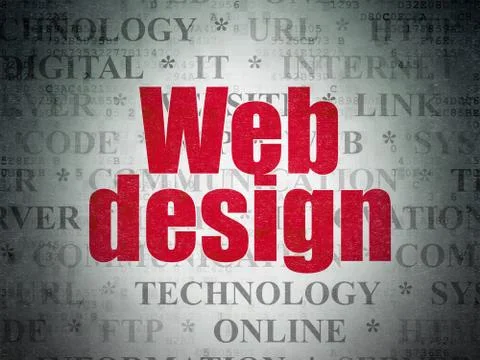 Web development concept: Web Design on Digital Data Paper background Illustrazione stock