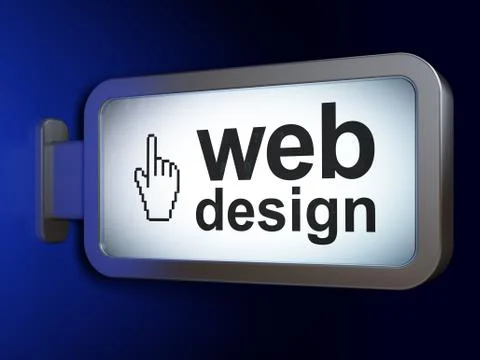 Web development concept: Web Design and Mouse Cursor on billboard background Illustrazione stock