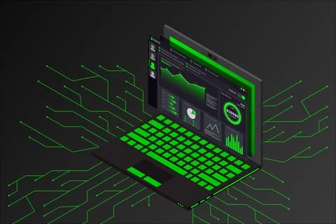 Web development concept. Web design and development vector isometric illustra Illustrazione stock