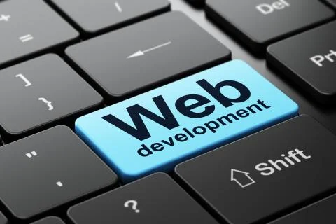 Web development concept: Web Development on computer keyboard background Stockillustratie