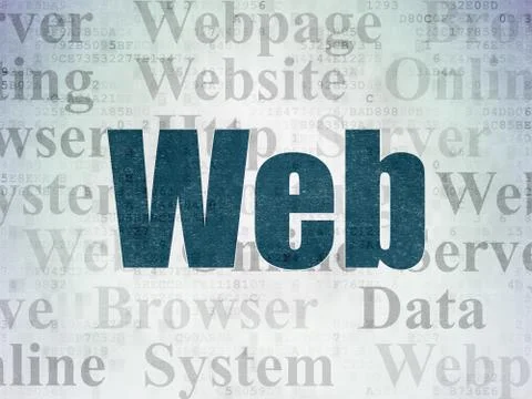 Web development concept: Web on Digital Paper background 库存插图