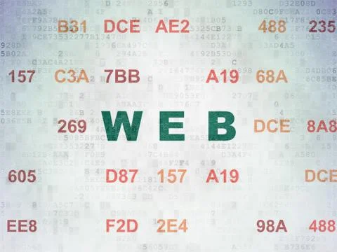 Web development concept: Web on Digital Data Paper background Stock Illustration