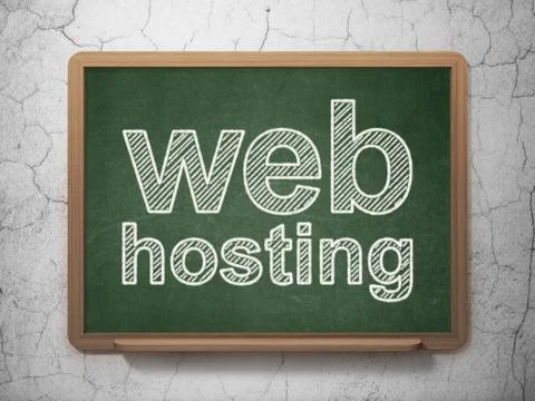 Web development concept: Web Hosting on chalkboard background Illustrazione stock