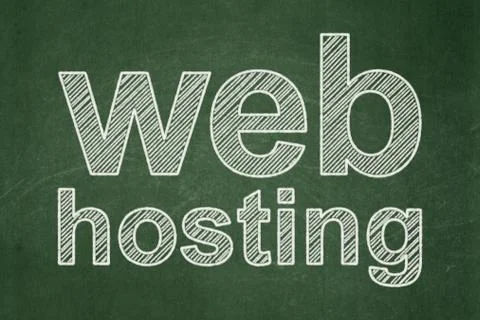 Web development concept: Web Hosting on chalkboard background Stock Illustration