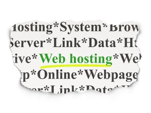 Web development concept: Web Hosting on Paper background 库存插图