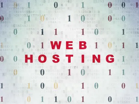 Web development concept: Web Hosting on Digital Paper background Stock Illustration