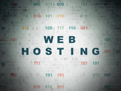 Web development concept: Web Hosting on Digital Paper background 스톡 일러스트