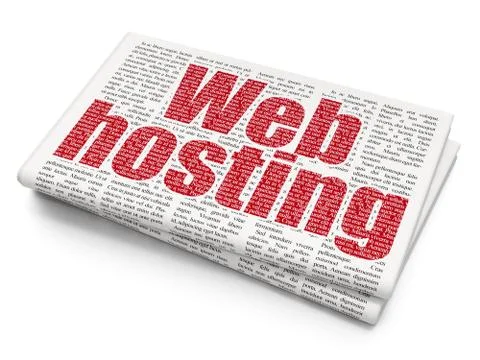Web development concept: Web Hosting on Newspaper background Illustration
