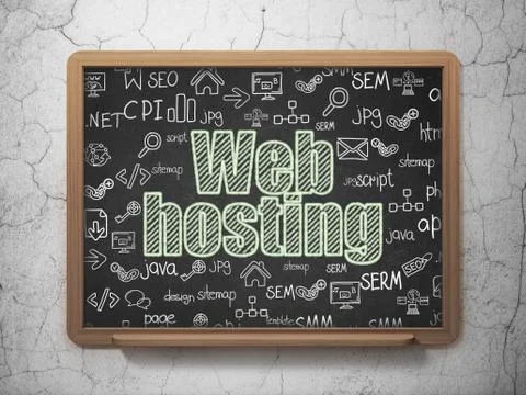Web development concept: Web Hosting on School Board background 스톡 일러스트