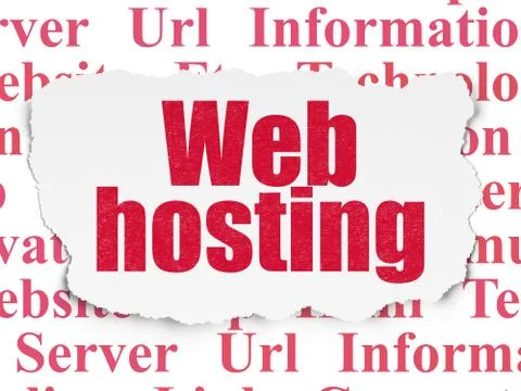 Web development concept: Web Hosting on Torn Paper background Stock-Illustration