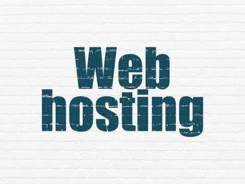 Web development concept: Web Hosting on wall background 库存插图