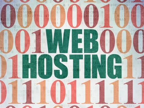 Web development concept: Web Hosting on Digital Data Paper background Stock-Illustration