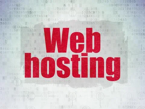 Web development concept: Web Hosting on Digital Data Paper background 스톡 일러스트