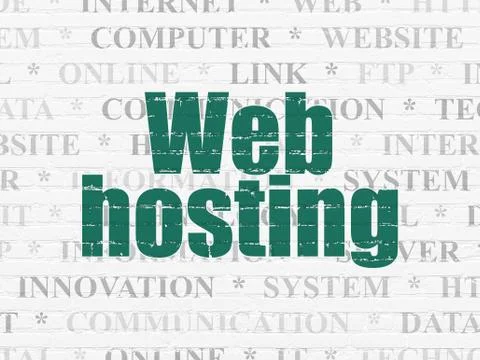 Web development concept: Web Hosting on wall background Stock-Illustration