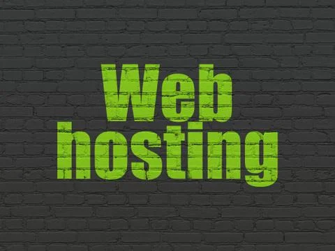 Web development concept: Web Hosting on wall background Stock-Illustration
